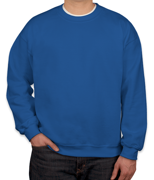 Custom Gildan Midweight 50/50 Crewneck Sweatshirt in Royal — undecorated garment
