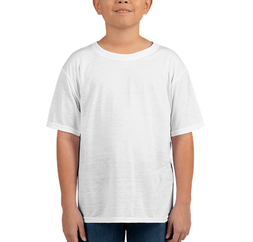 Custom Gildan Youth Softstyle Jersey T-shirt in White — undecorated garment