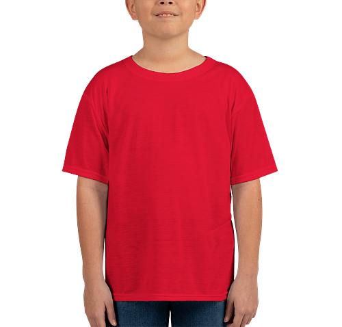 Custom Gildan Youth Softstyle Jersey T-shirt in Red — undecorated garment