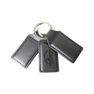 Custom UV Printed Leatherette Keychains product and material example
