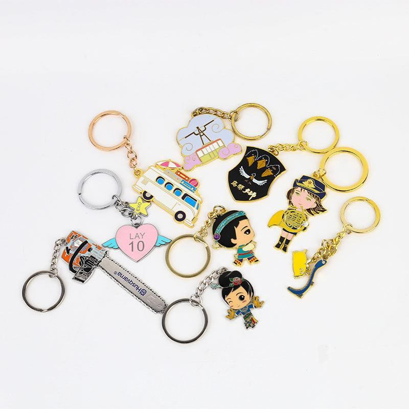 Custom Hard Enamel Metal Keychains actual product photo