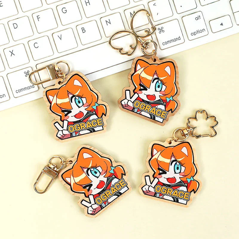 Custom Printed Natural Wood Keychains actual product photo