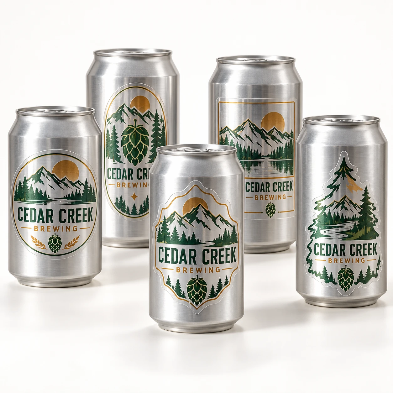 Custom printed clear labels applied to silver brite cans