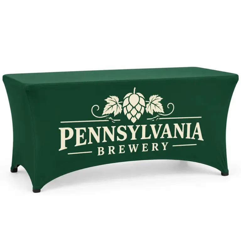 Illustrative custom brewery branding on Stretchtable