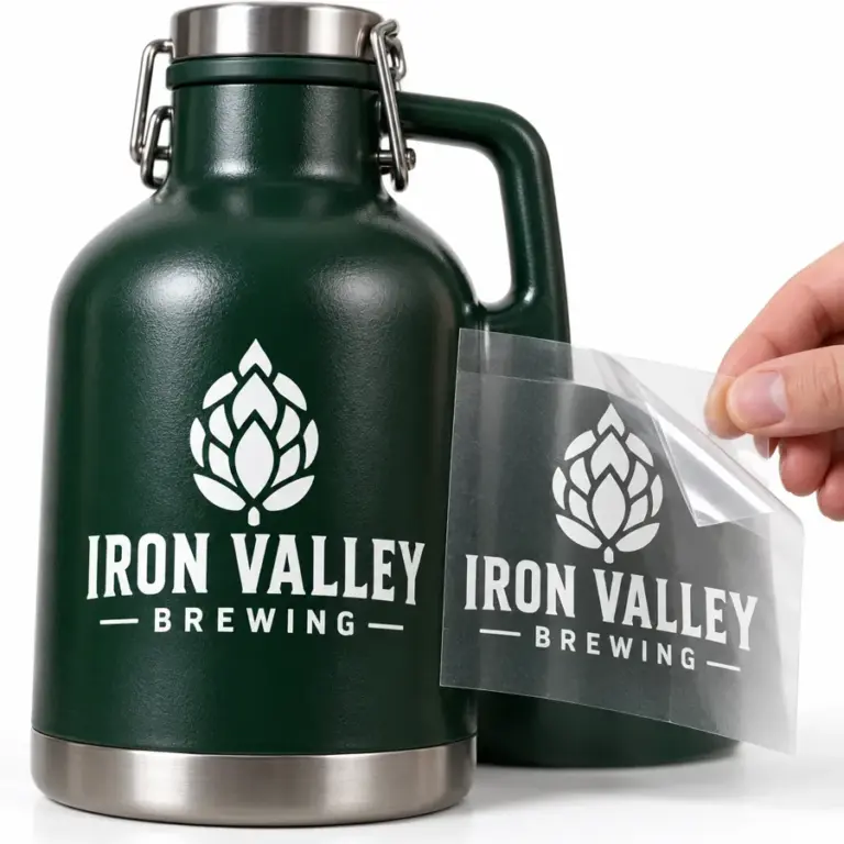 Custom Brewery Transfer Stickers with illustrative custom brewery artwork