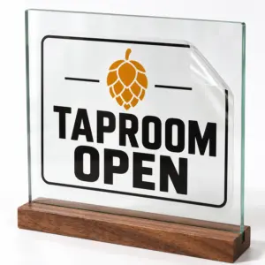 Custom Brewery Window Clings with illustrative custom brewery artwork